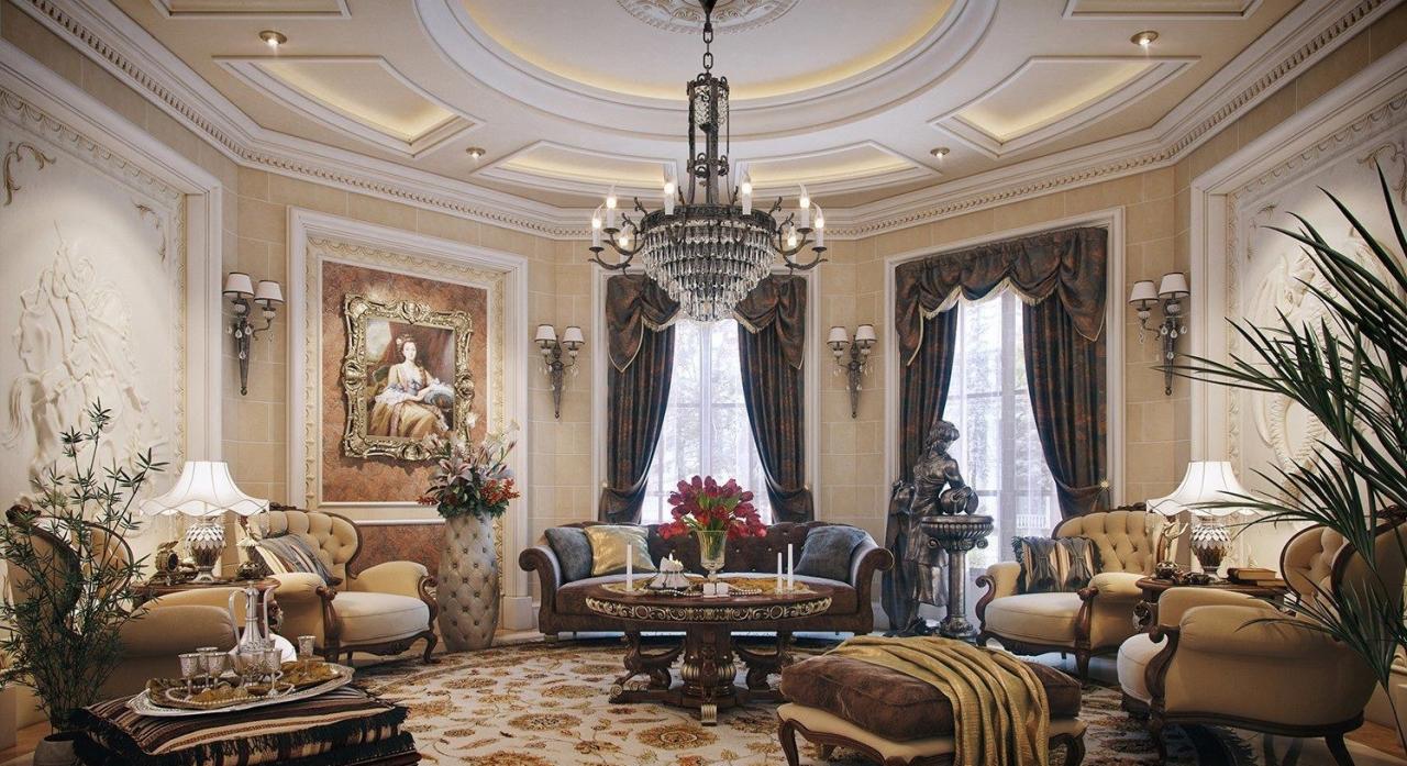 Mẫu phòng khách đẹp cho biệt thự cổ điển thật hoàn hảo