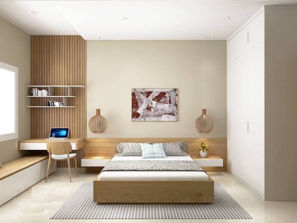 Mẫu nội thất phòng ngủ bằng gỗ công nghiệp