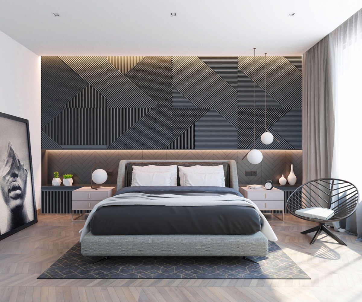 Thiết kế mảng tường đầu giường vô cùng ấn tượng