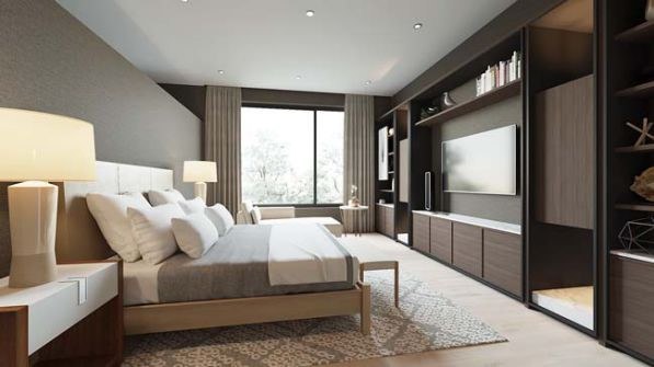  Phòng ngủ hiện đại, đơn giản và tinh tế với chất liệu gỗ tự nhiên cho căn hộ 3 phòng ngủ 