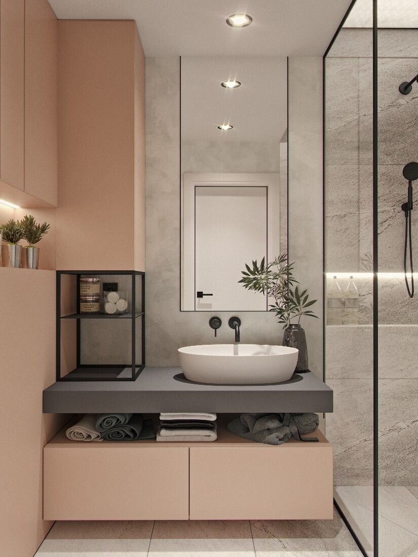 Thiết kế phòng tắm đẹp kết hợp phòng tắm hiện đại, đơn giản nhưng không kém phần sang trọng.