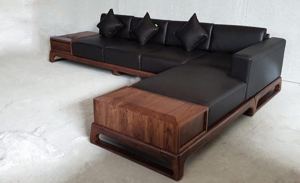 Sofa gỗ óc chó đẹp cho chung cư