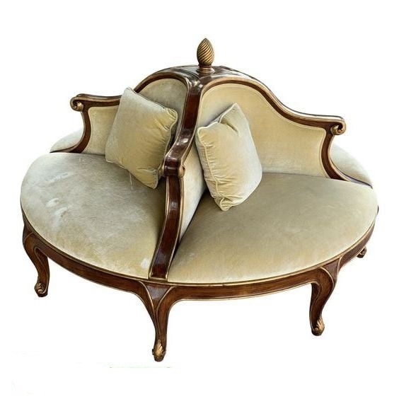 Sofa đơn tròn thiết kế theo phong cách tân cổ điển