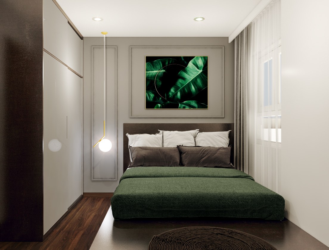 Mẫu thiết kế nội thất chung cư cao cấp 2 phòng ngủ