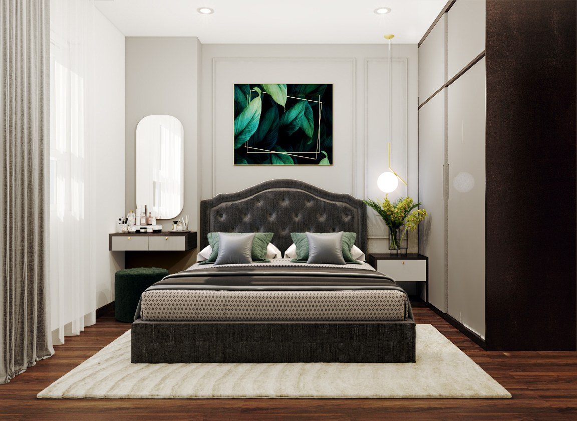 Mẫu thiết kế nội thất chung cư cao cấp 2 phòng ngủ