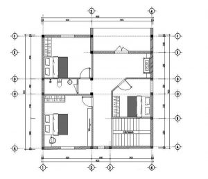 Mẫu nhà vuông 2 tầng mái thái đẹp