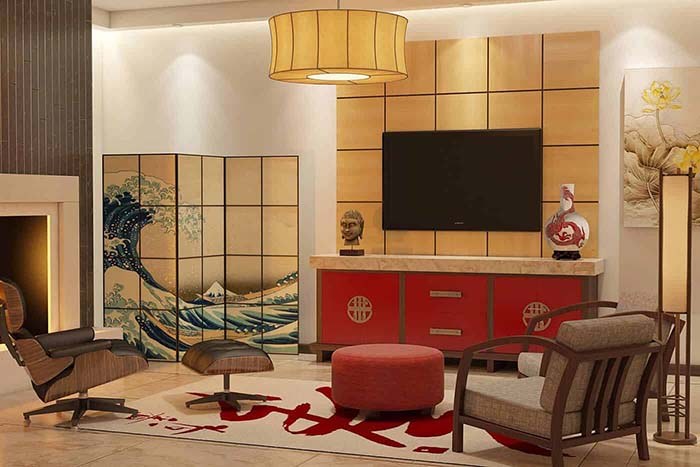 Thiết kế phòng khách phong cách Nhật Bản mộc mạc, giản dị