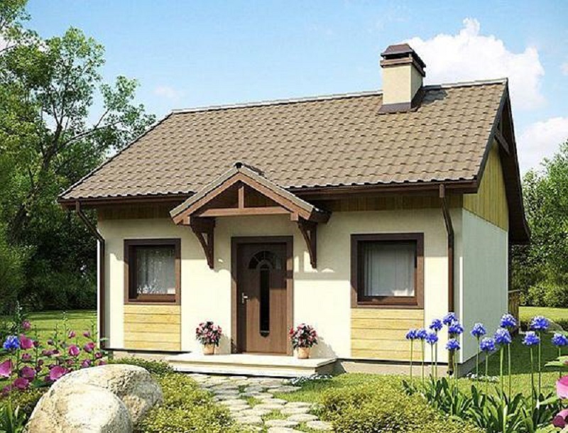 Một ngôi nhà nhỏ, xinh xinh màu sắc nhẹ nhàng đem đến không gian sống gần gũi,hài hòa với thiên nhiên. Màu sắc tinh tế và kết hợp với sử dụng gỗ để trang trí ngoại thất tạo nên nét đặc trưng cho toàn bộ ngôi nhà này