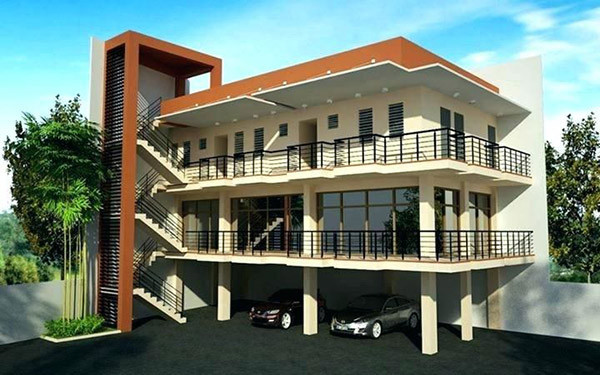 Thiết kế xây nhà nghỉ khách sạn đẹp 3 tầng giá rẻ